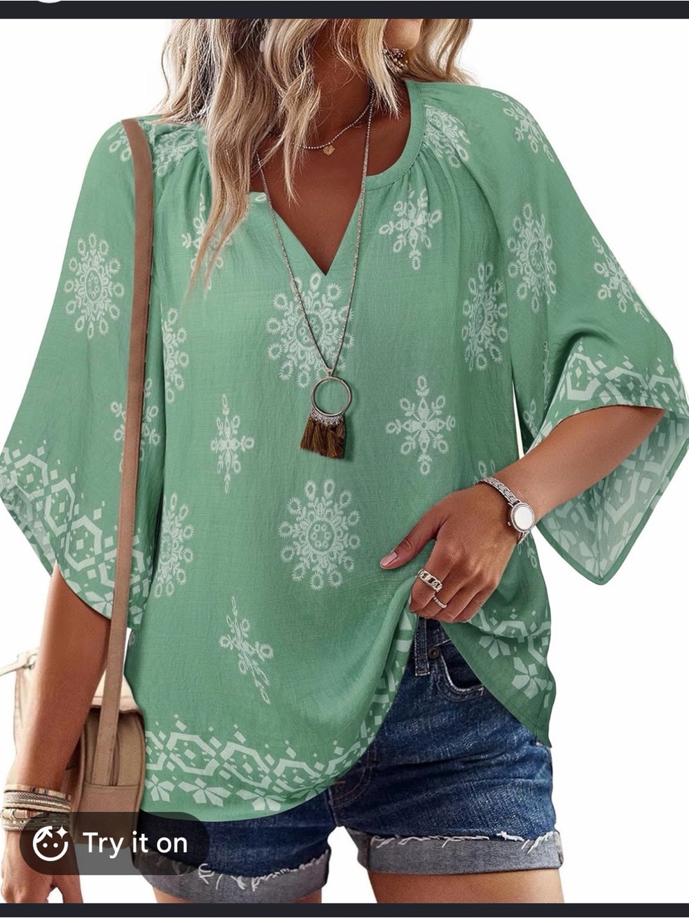 Bebonnie bohemian peasant top size large